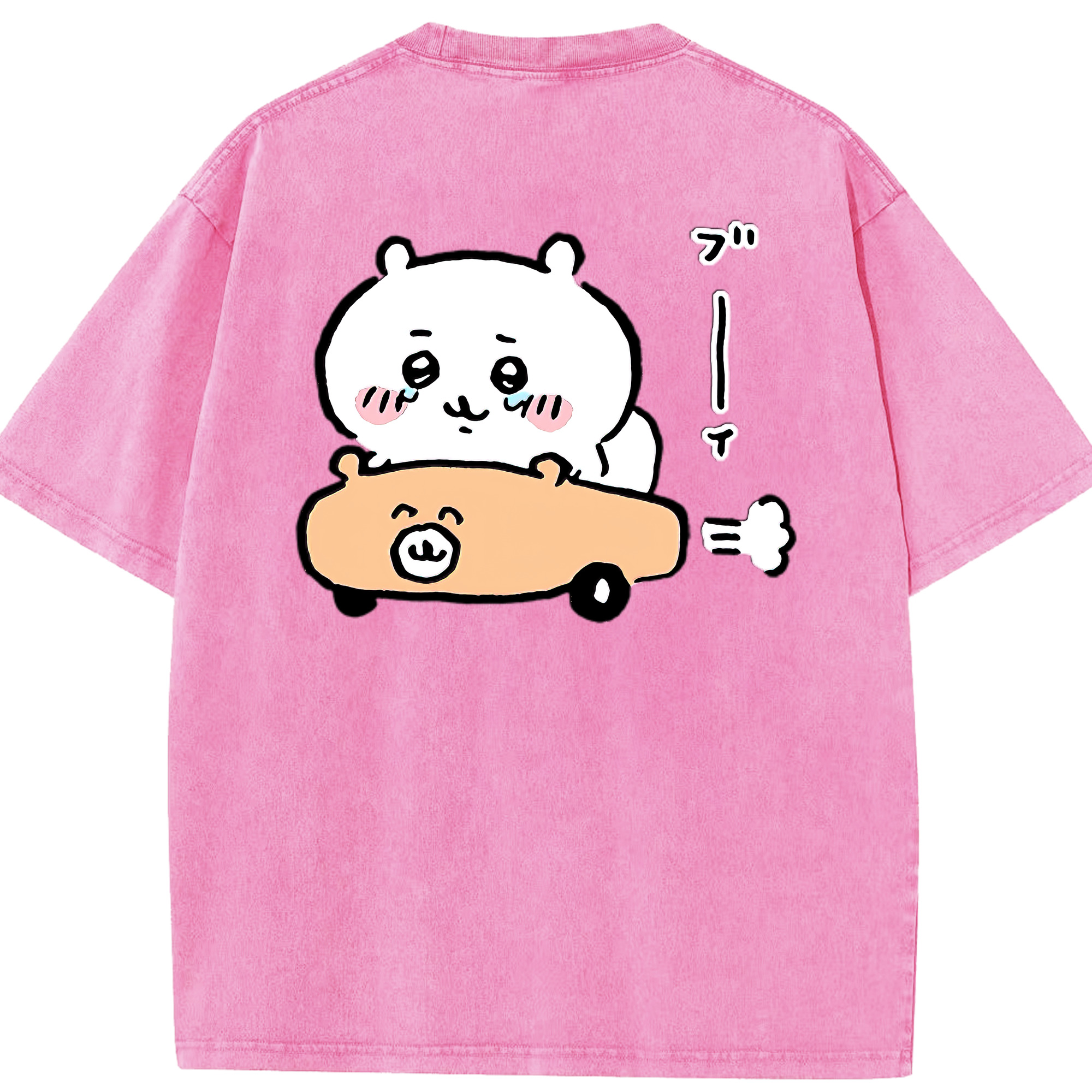 （画像用） ちいかわ ちいかわ Chii-kawa chiikawa 綿100% ヴィンテージ風 半袖Tシャツ（背面プリント）